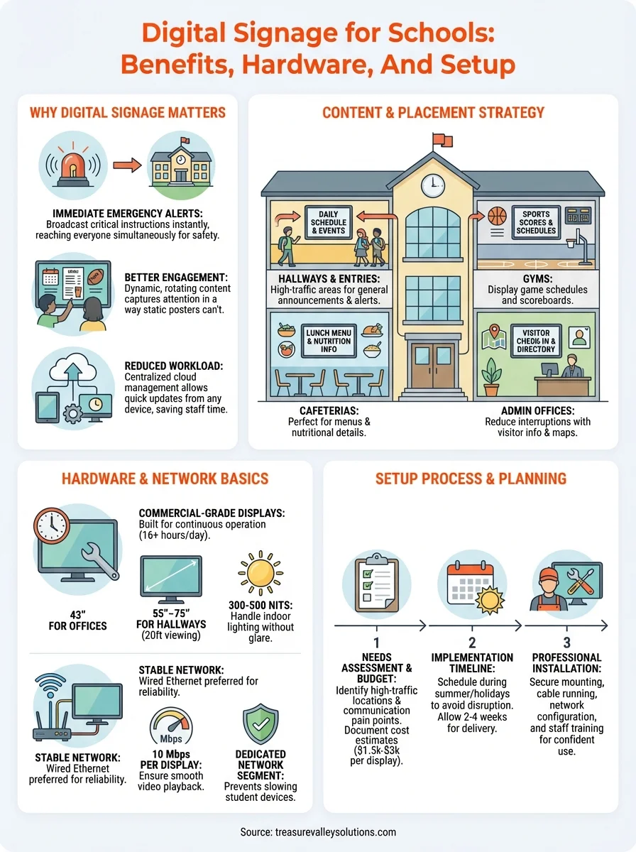 digital signage for schools infographic
